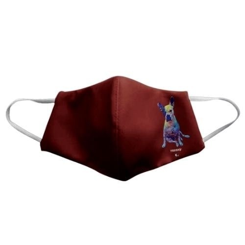 Máscara facial personalizada com fundo liso para adultos, cor bordô