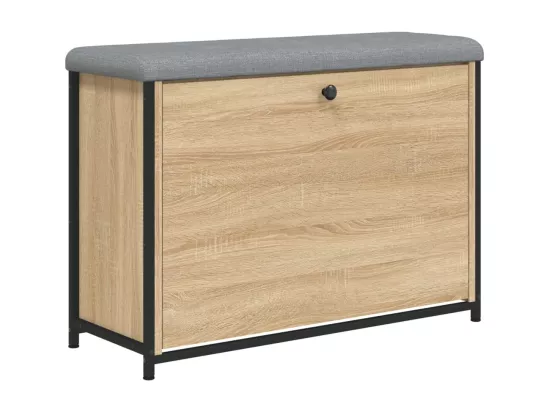 Banc à chaussures tiroir rabattable chêne sonoma 82x32x56 cm