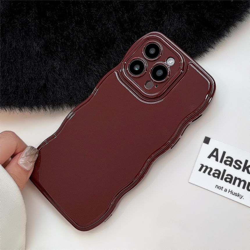 Mobby - Golvend effen telefoonhoesje - iPhone 15 Pro Max / 15 Pro / 15 Plus / 15 / 14 Pro Max / 14 Pro / 14 Plus / 14 / 13 Pro Max / 13 Pro / 13 / 13 mini / 12 Pro Max / 12 Pro / 12 / 12 mini / 11 Pro Max / 11 Pro / 11