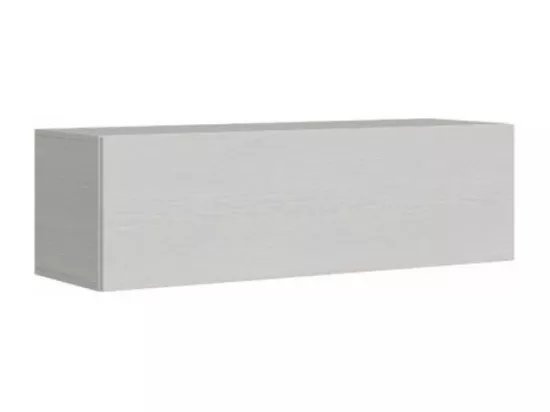 Lit escamotable avec colonne de rangement et éléments hauts bois frêne blanc kanto 160x190
