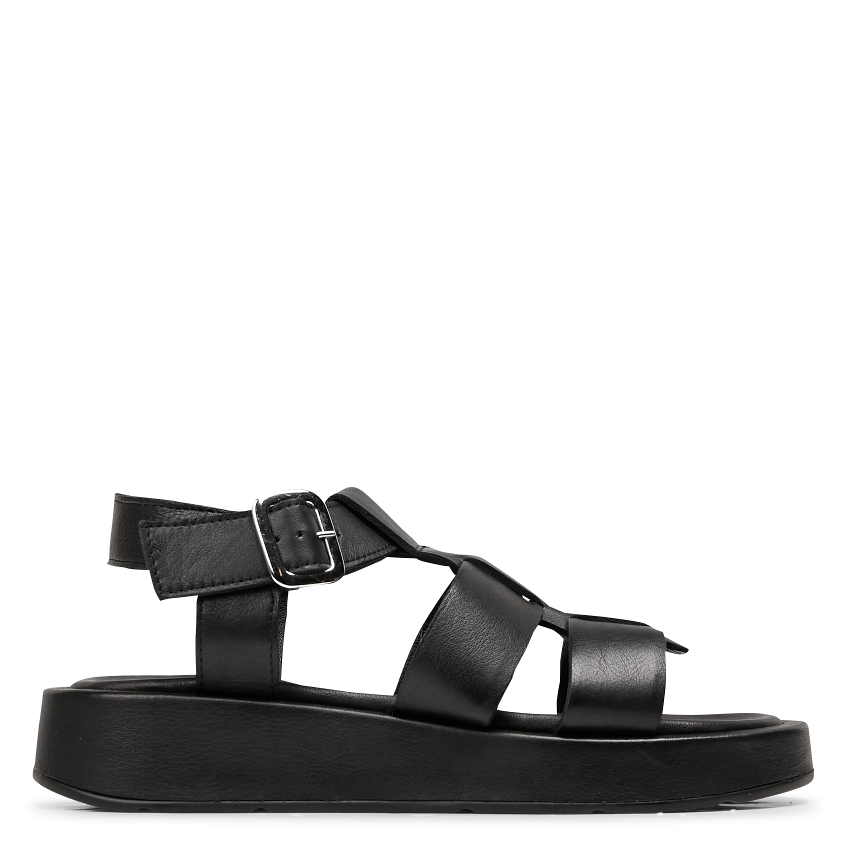BILLIE - Sandales à plateforme en cuir | Noir