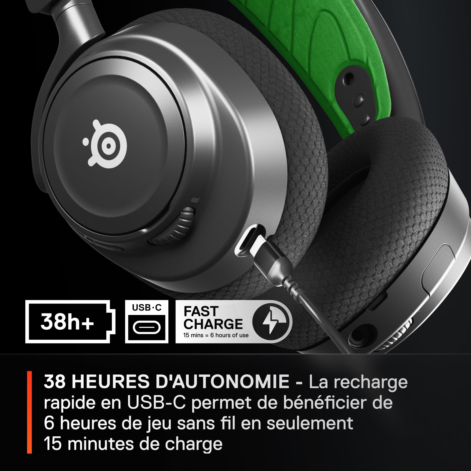 SteelSeries Arctis Nova 7X – Casque de jeu Wireless – Multi-System Gaming & Mobile – Système Nova Acoustic – 2.4 GHz & Bluetooth Simultané – Batterie 38 h – USB-C – Xbox Series X|S, PC, PS5, Switch