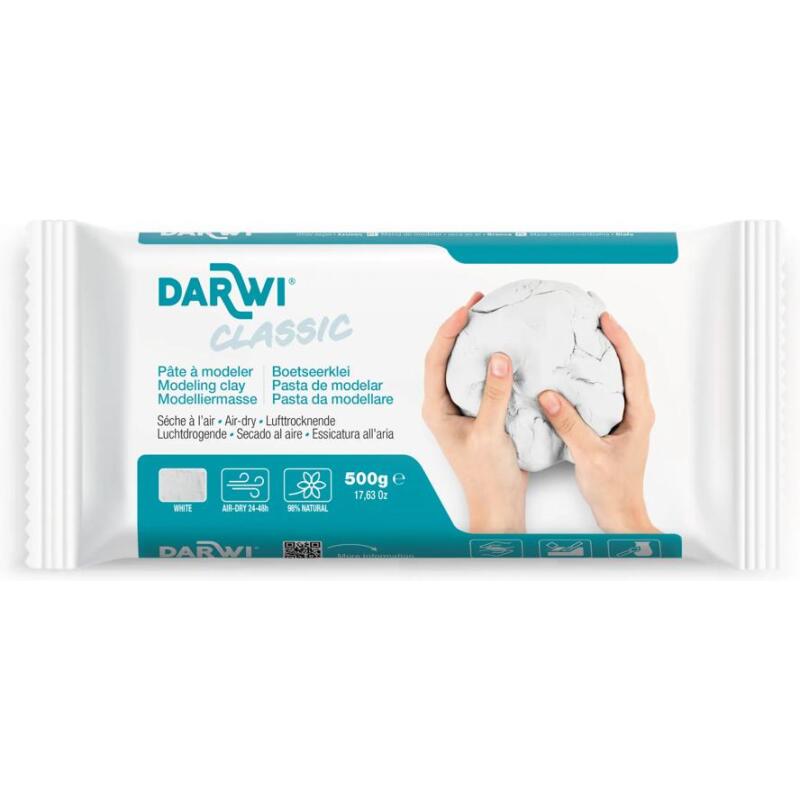 DARWI Pain de 500 g de pâte auto-durcissante CLASSIC blanche - Blanc