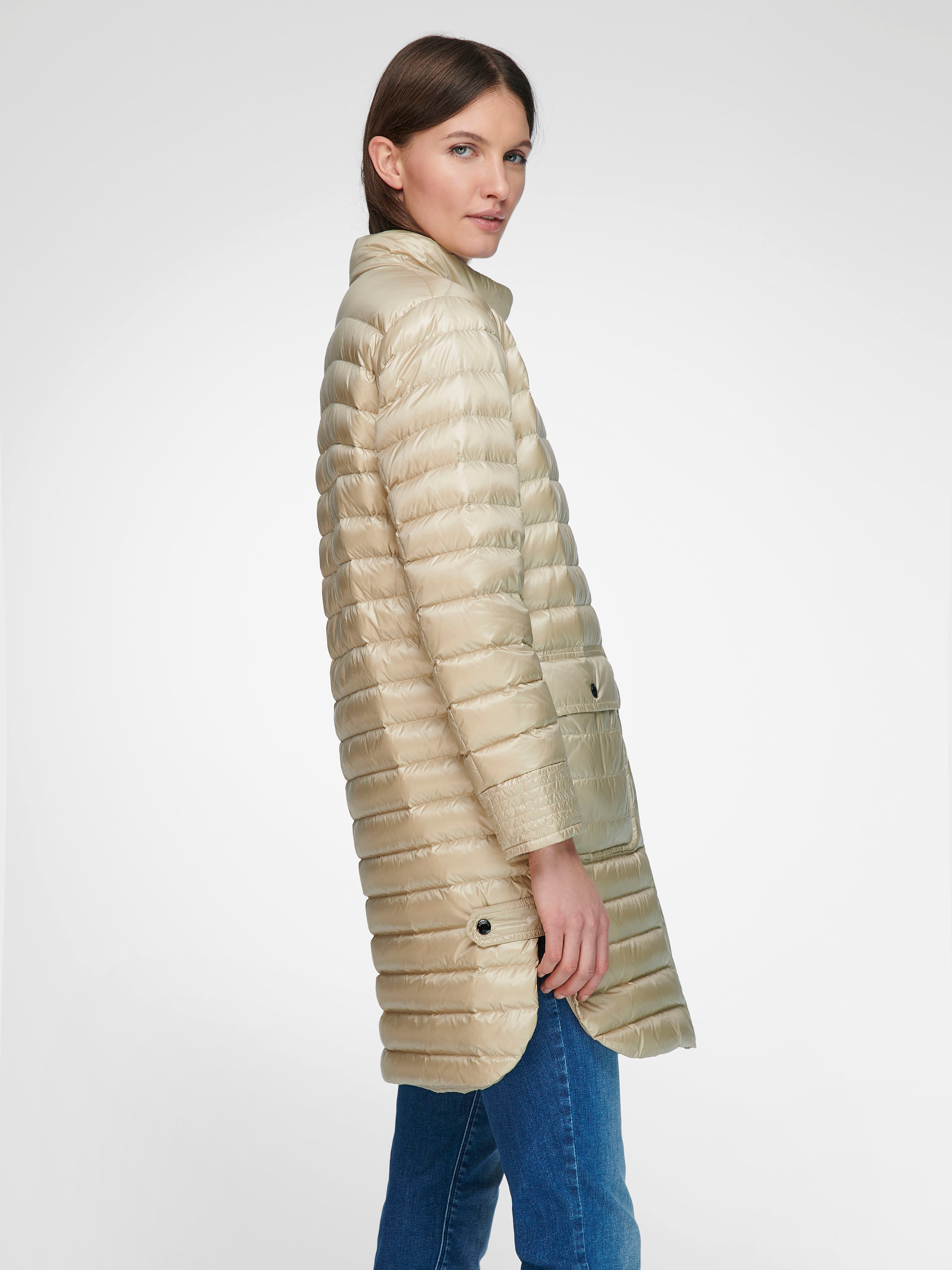 Long-Daunen-Steppjacke
