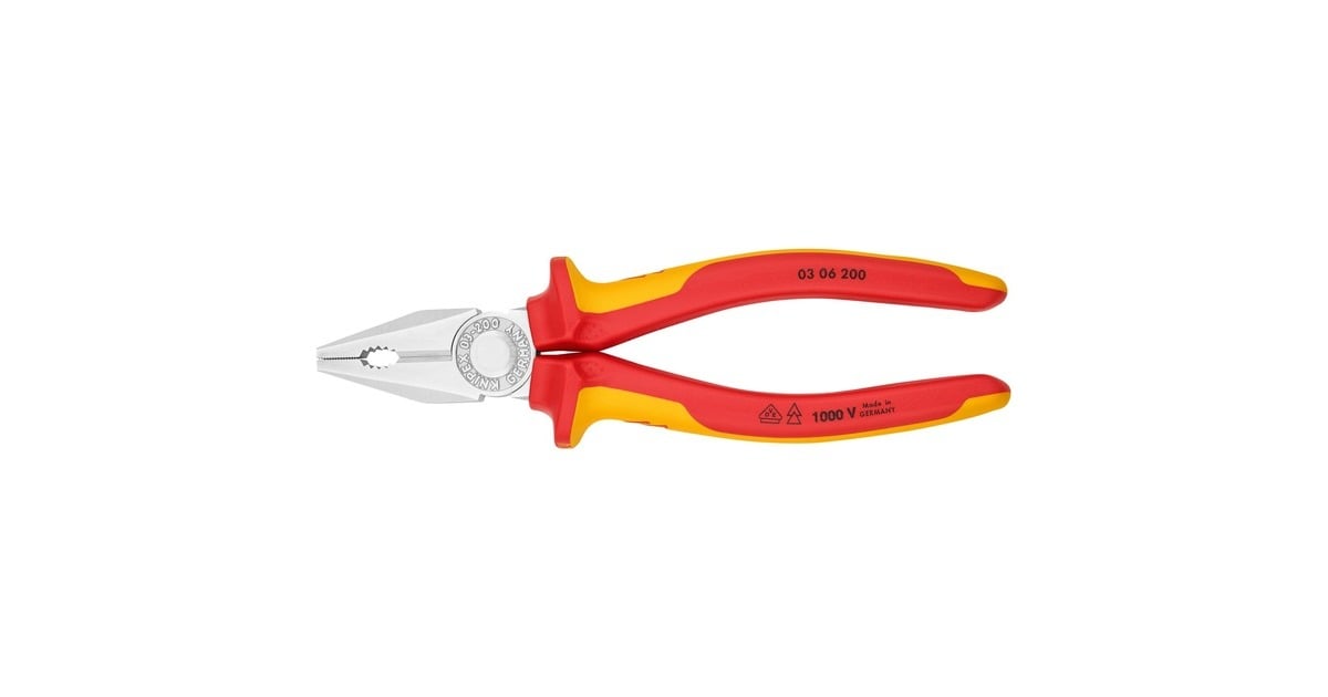 KNIPEXKombi-tang 03 06 200 VDE combinatietang  (Rood/geel, 200mm)