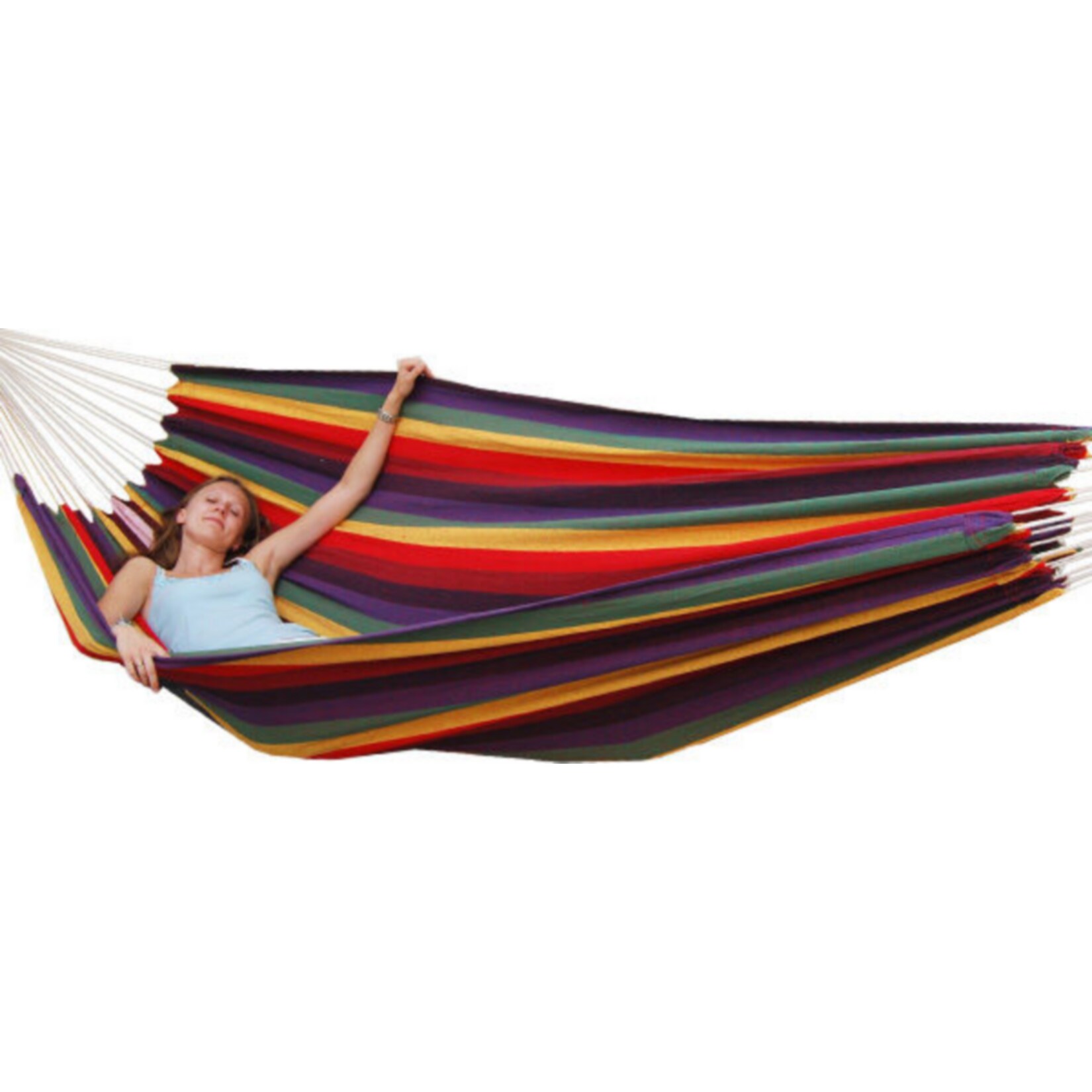 XXL Hängematte für 2 Personen bis 150kg 400x160cm Regenbogen