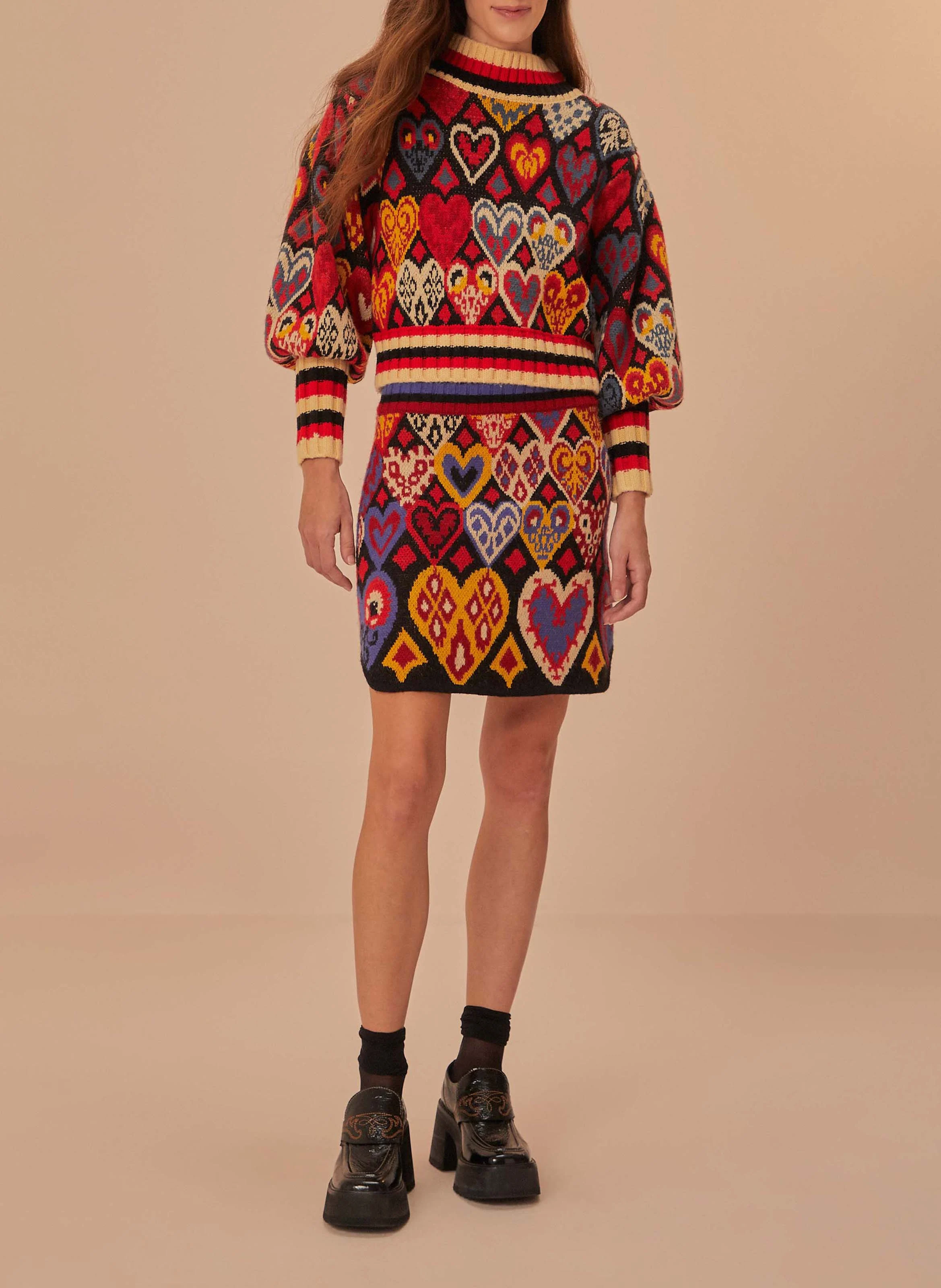 Pull cœurs| Multicolore