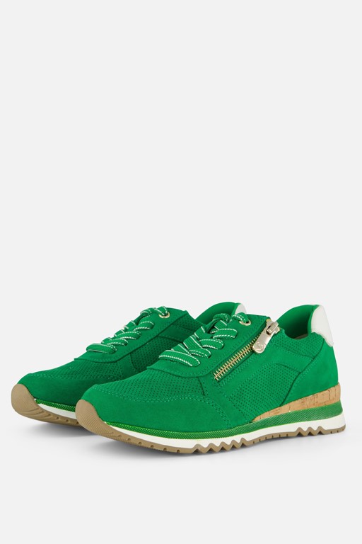 Marco Tozzi Perfo Sneakers groen Textiel