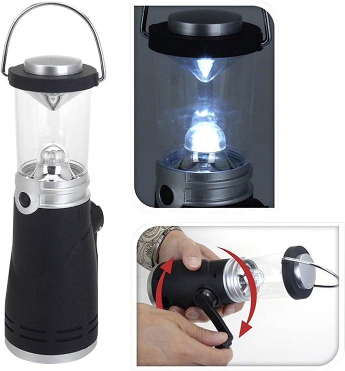Eaxus Dynamo LED Camping-Lampe mit Kurbel
