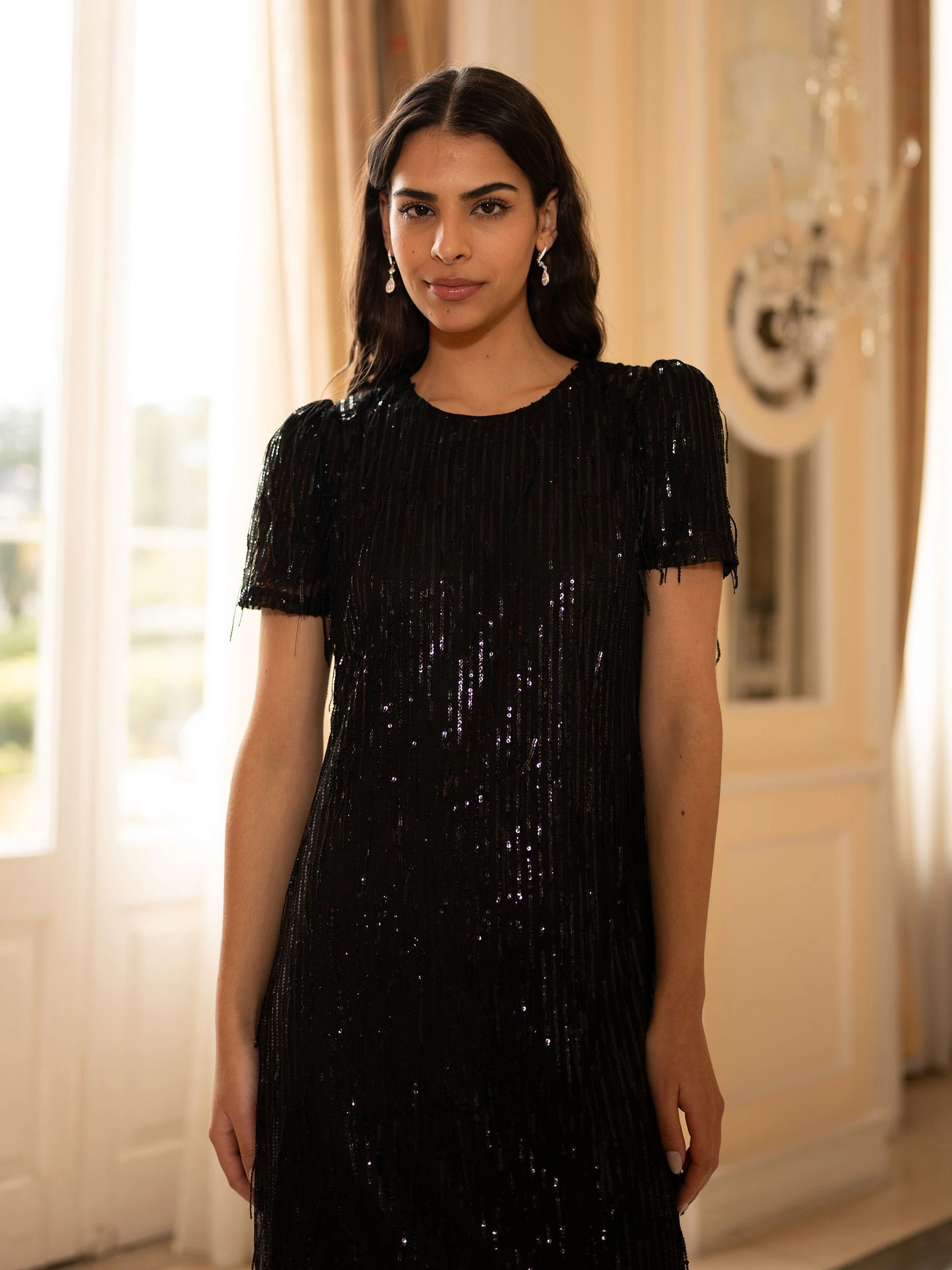 Yumi Dripping Sequin Tunic Dress