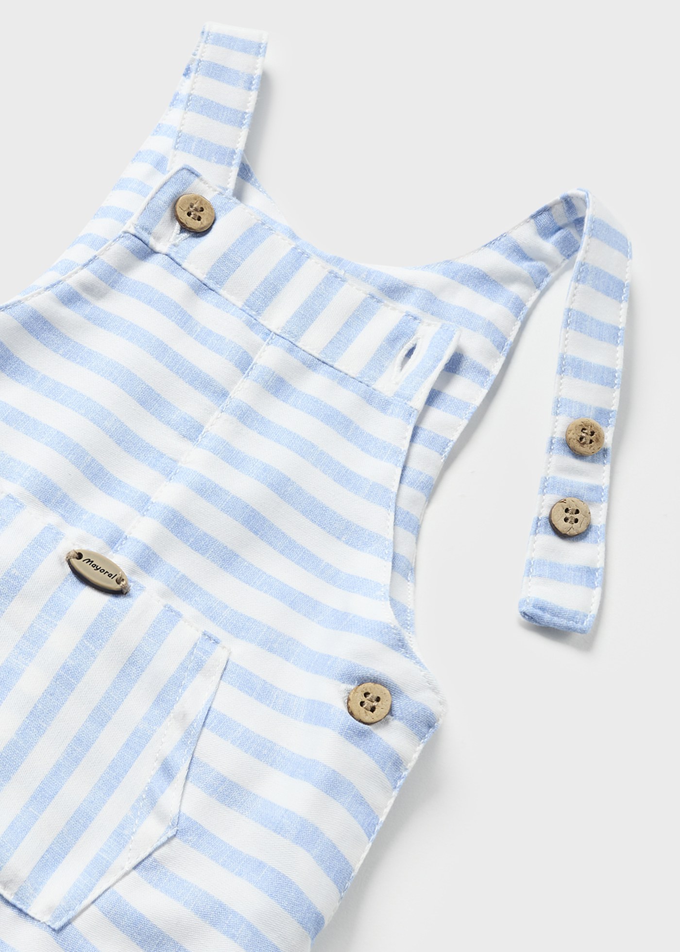 Jardineira curta estampada com camiseta de algodão para recém-nascido