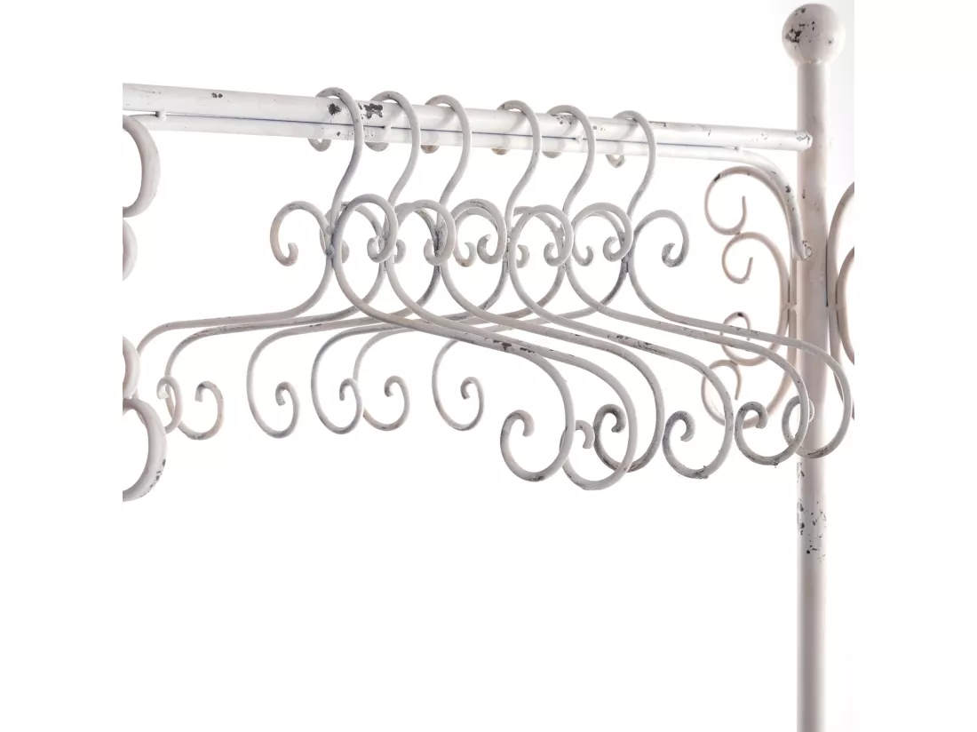 CINTRE Amélie ensemble de 6 Métal blanc antique