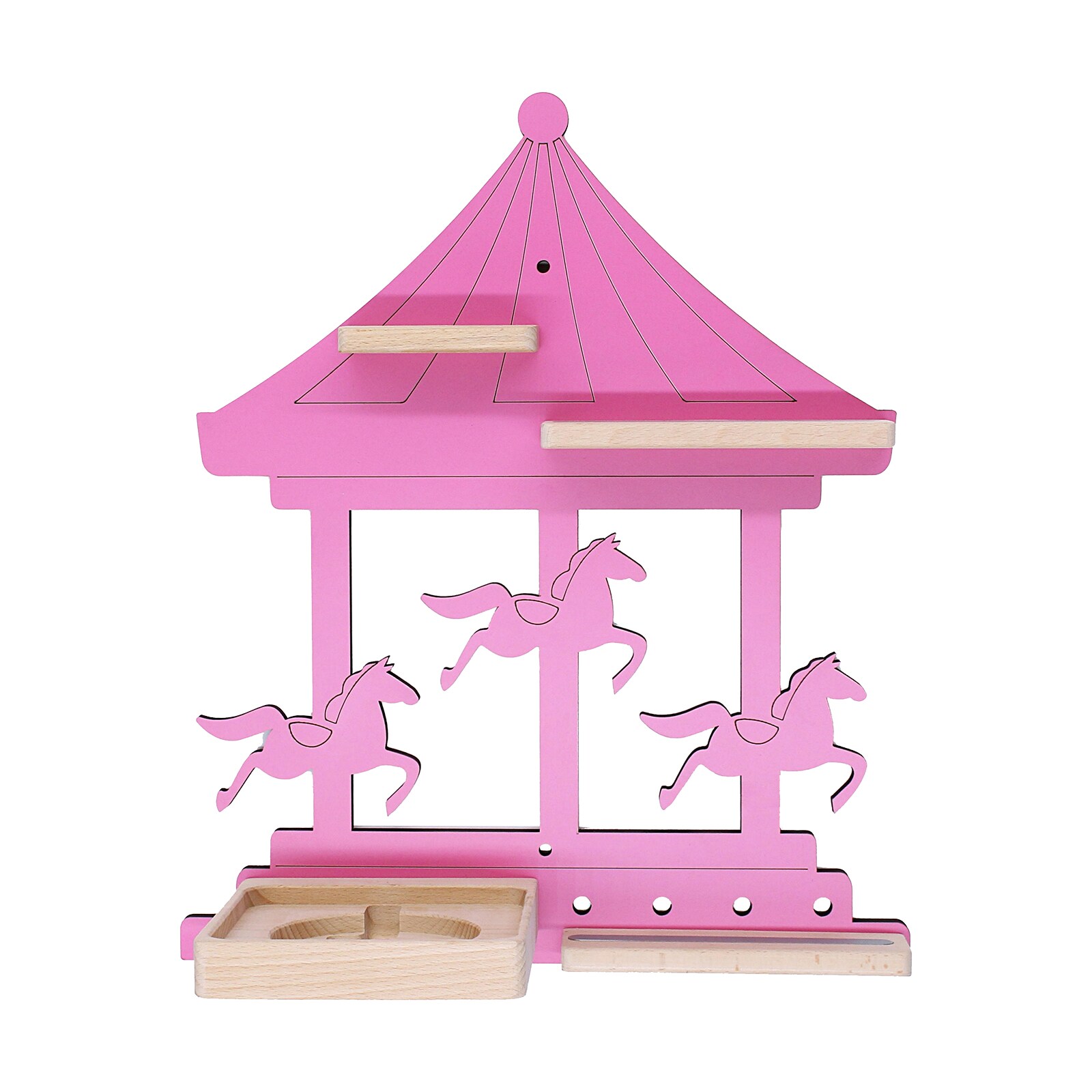 BOARTI Holz Karussell Pferde Kinder Regal Toniebox Figuren Wandregal Tonies Musikbox