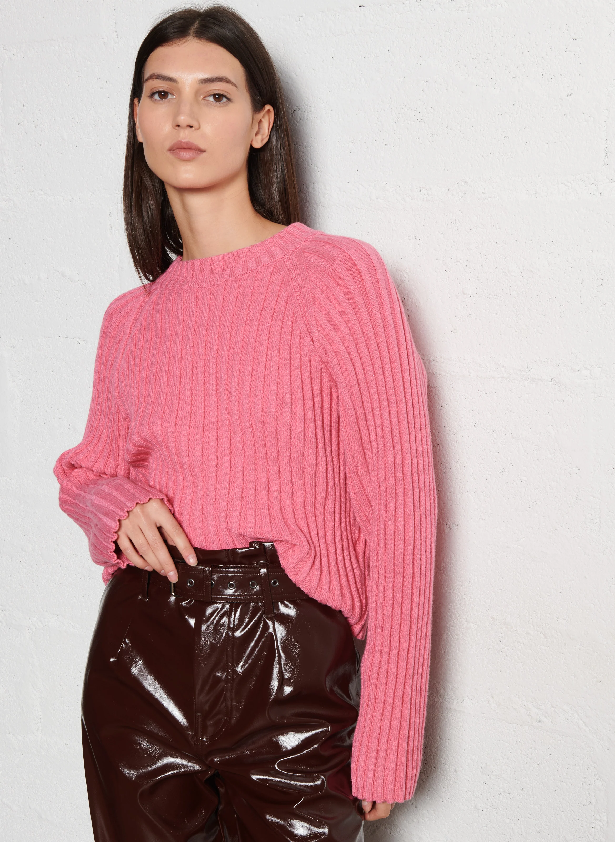 KIERAN - Pull oversize col rond | Rose