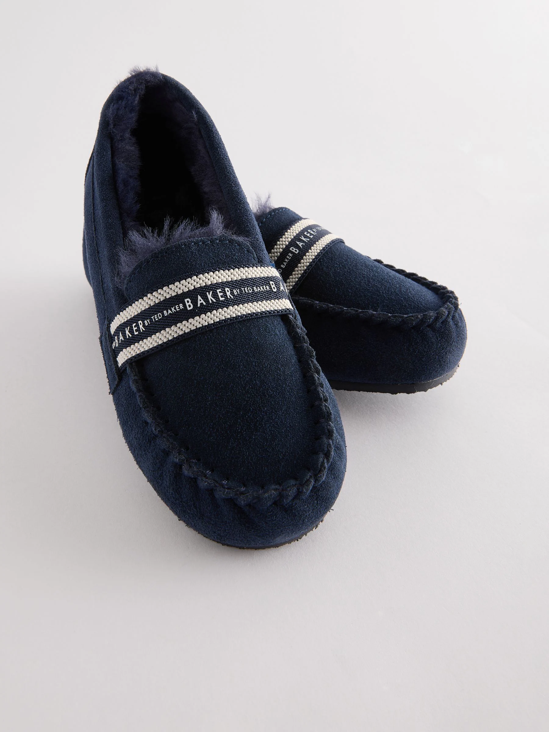 Baker by Ted Baker Boys Navy Moccasin Slippers