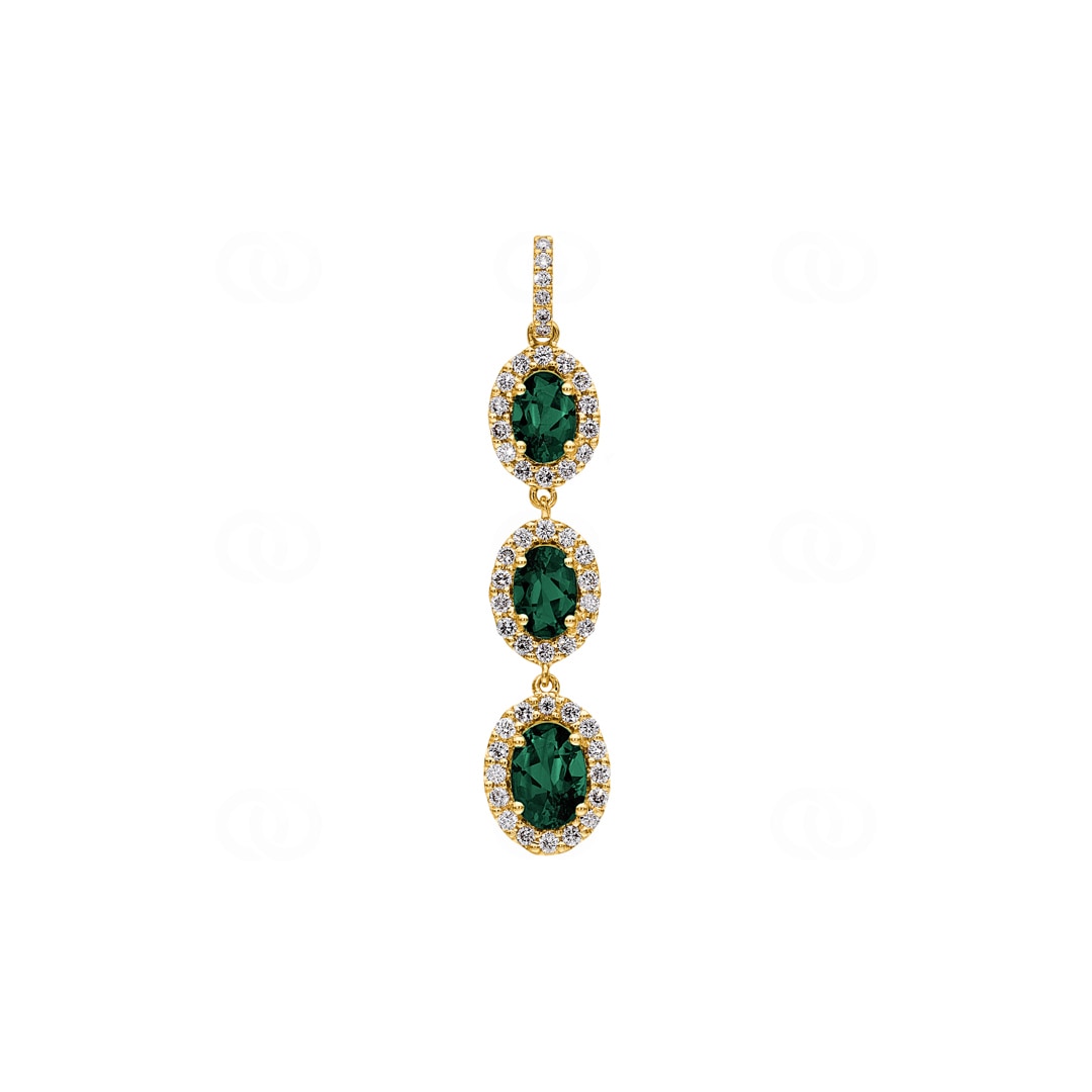 Anhänger 750/18 K Gelbgold mit Smaragden & Diamanten 0.45 ct H/si