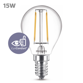 Philips LED kogel E14 15W filament helder niet dimbaar
