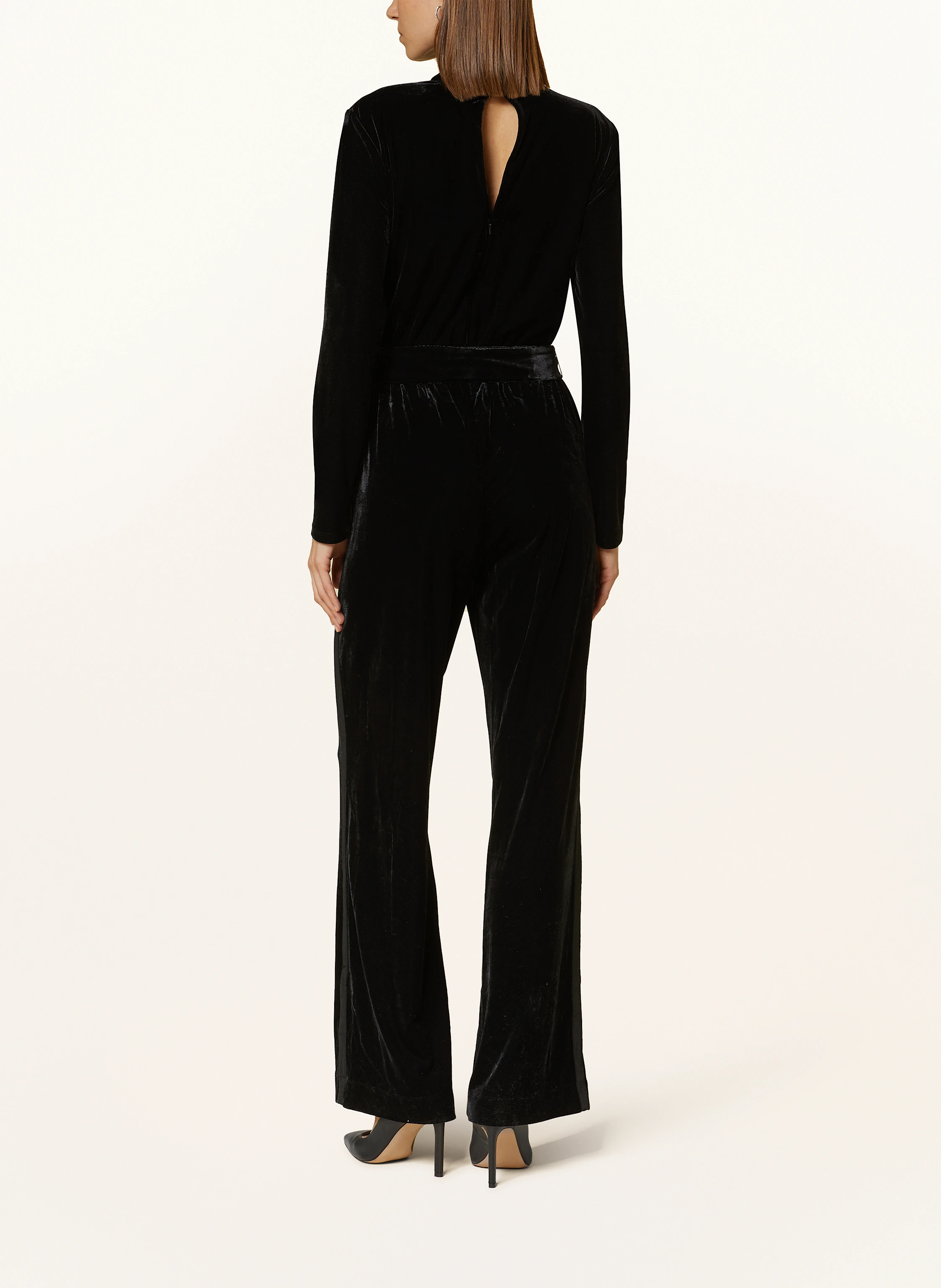 REISS Samt-Jumpsuit