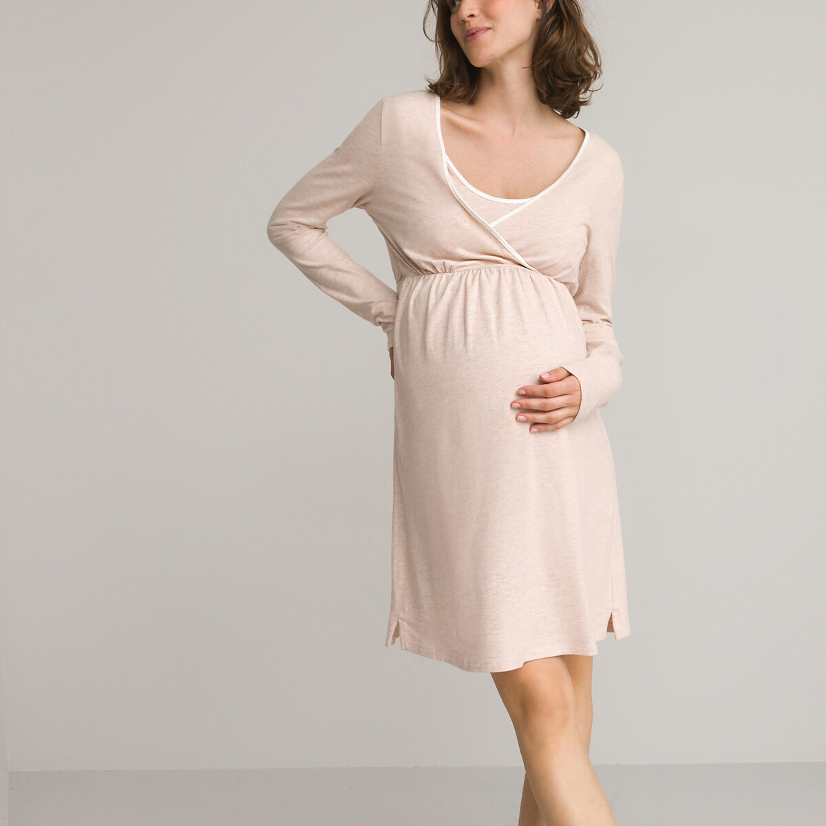 COLEÇÕES LA REDOUTE<br>Camisola de maternidade em algodão orgânico