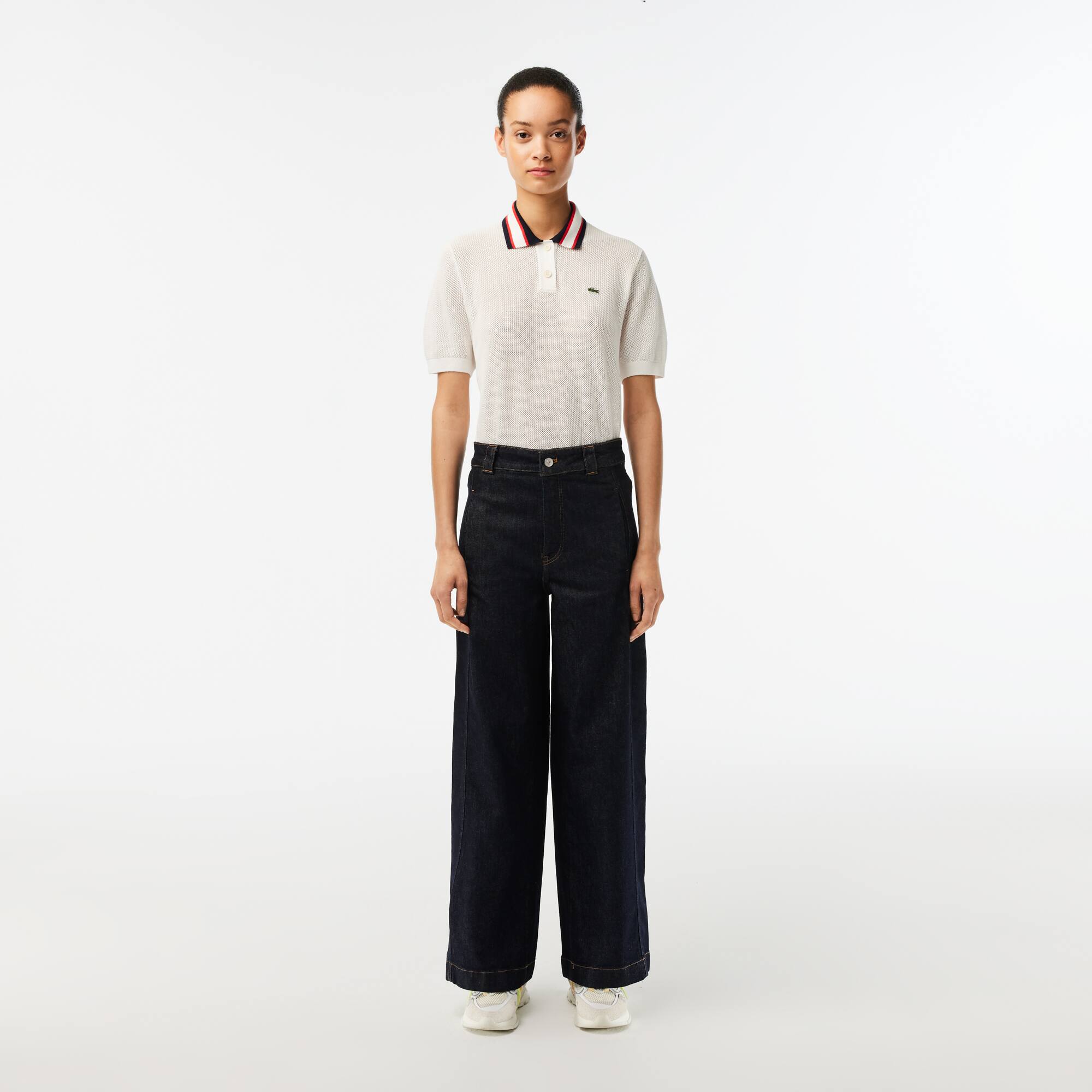 Pantalon jean femme Lacoste en denim extensible Pantalons & Shorts - Bleu - Lacoste - Femme
