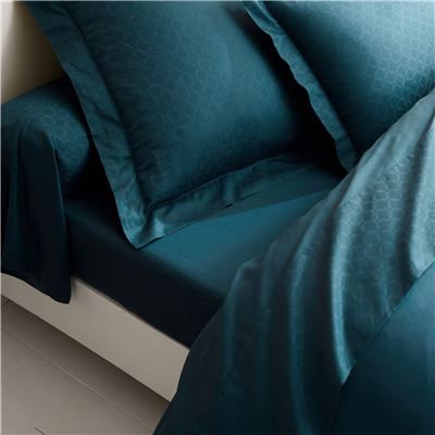 Linge de lit satin de coton motif géométrique