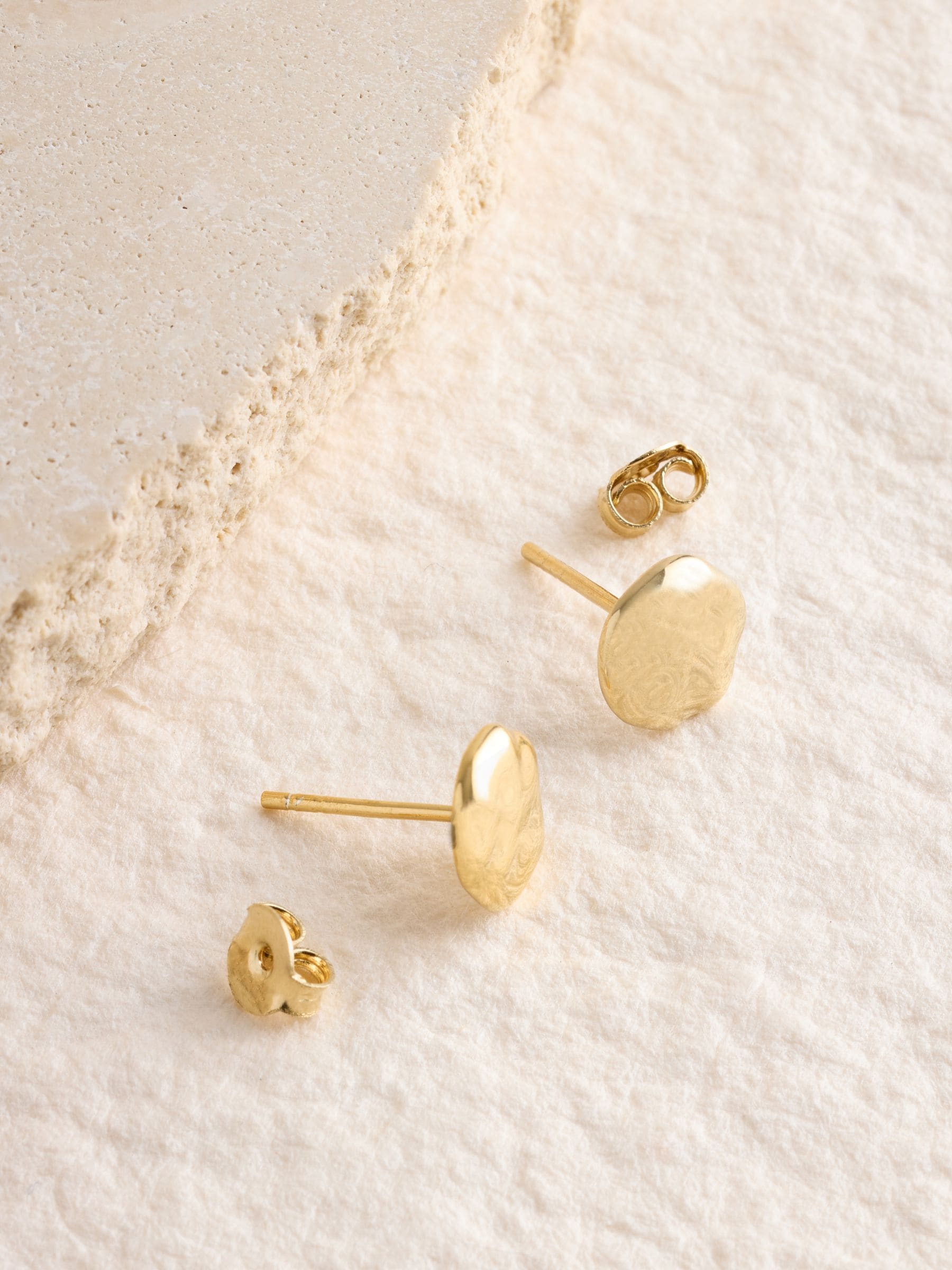 Verguld zilver - Shaped Circular Stud Earrings