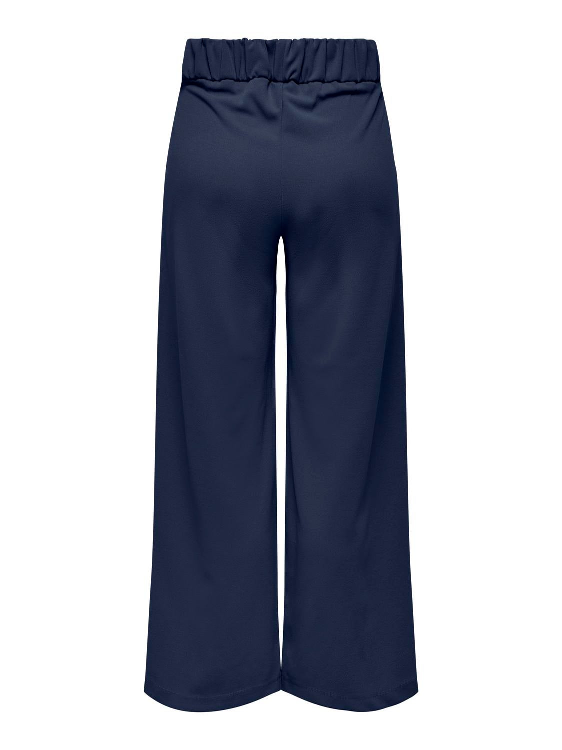 JDYGEGGO Mittlere Taille Weiter Beinschnitt Hose mit weitem Beinschnitt Black Iris