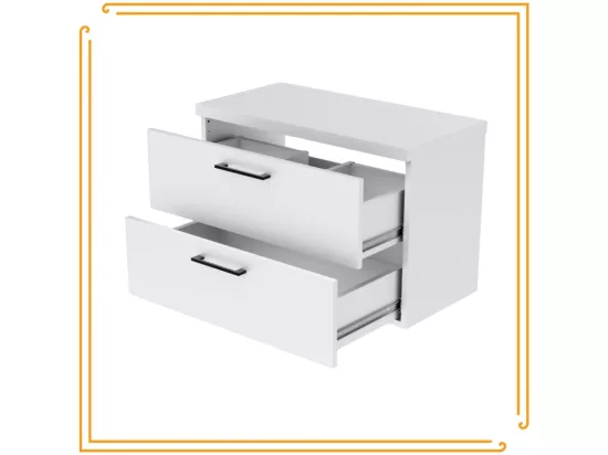 Armoire de salle de bain suspendue 80 cm sous le lavabo commode blanche