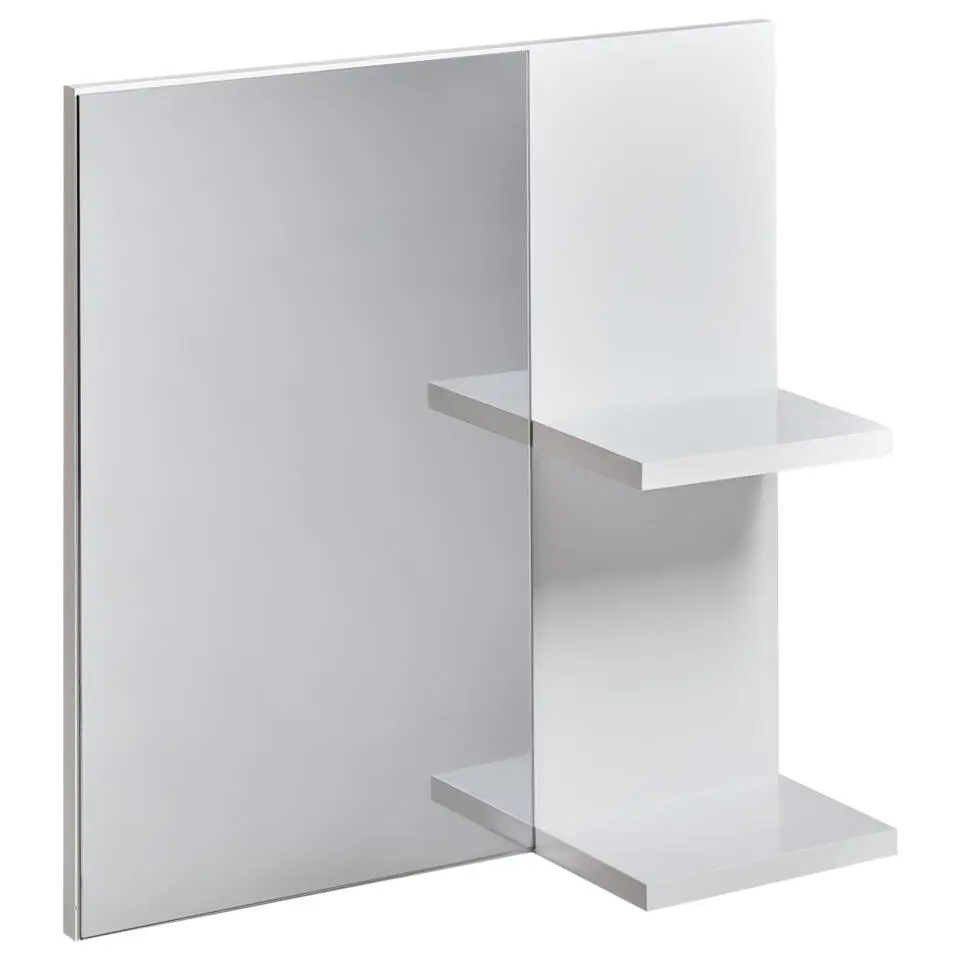 PELOTAS - Spiegel met wandplank - Wit - Vezelplaat