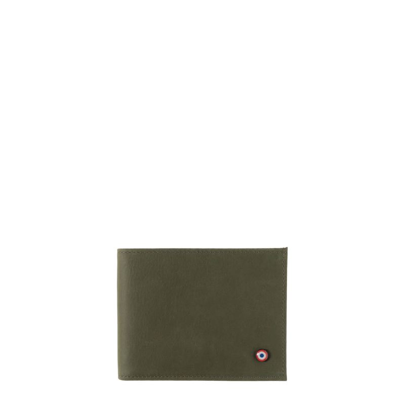 Portefeuille Italien Arthur en cuir Vintage Bois Vert