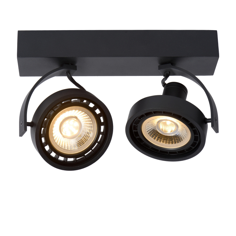 Lucide Dorian 2 spot LED dim to warm zwart