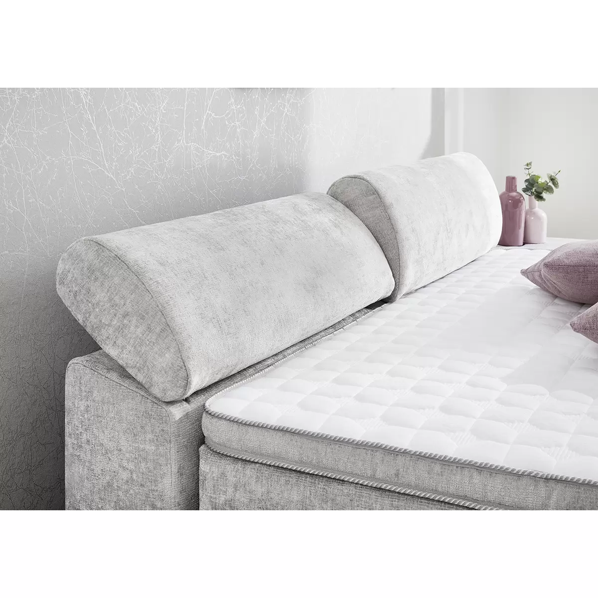 Boxspringbett Dora 180x200 Hellgrau