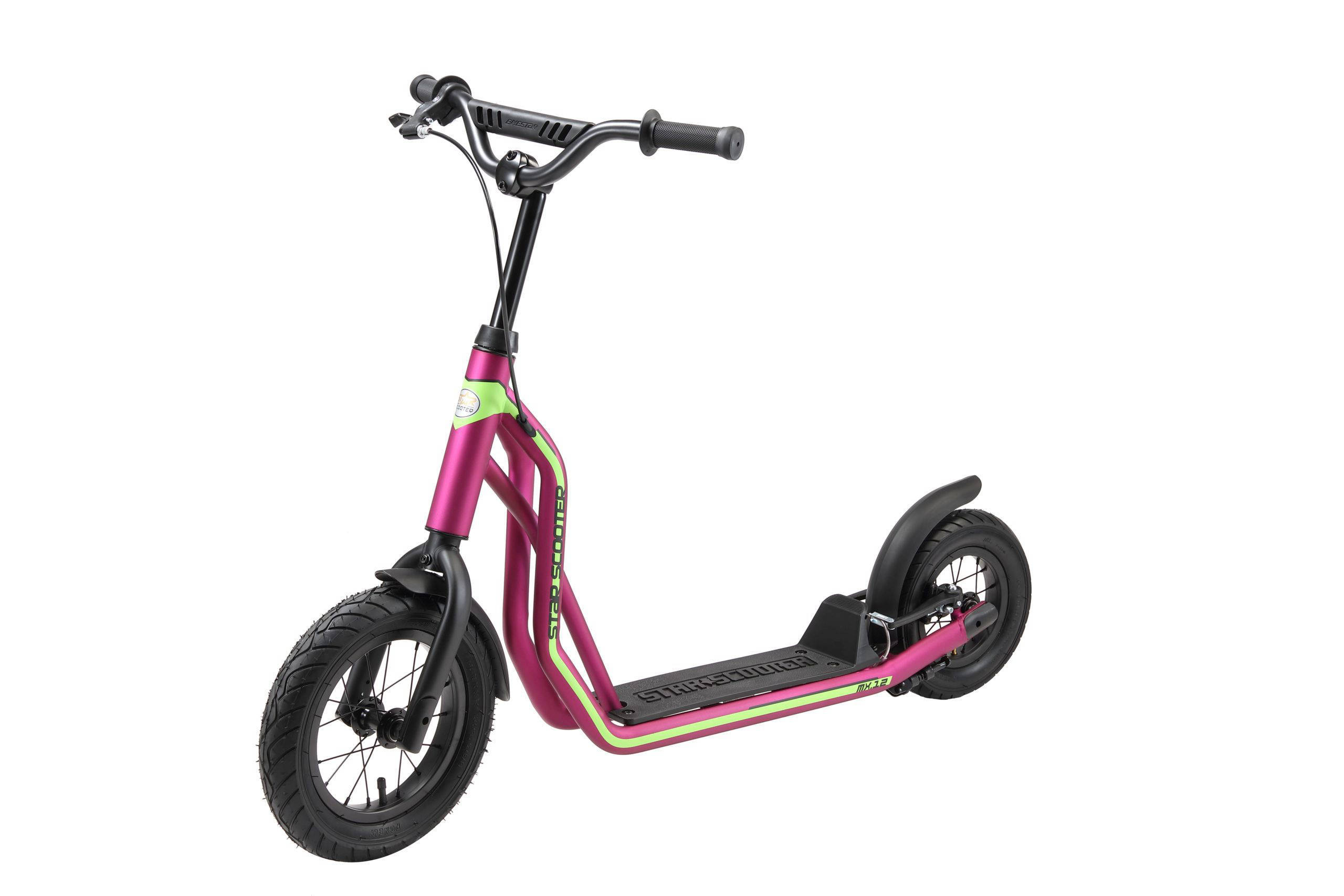 STAR SCOOTER Autoped, 12 inch + 10 inch, donkerroze