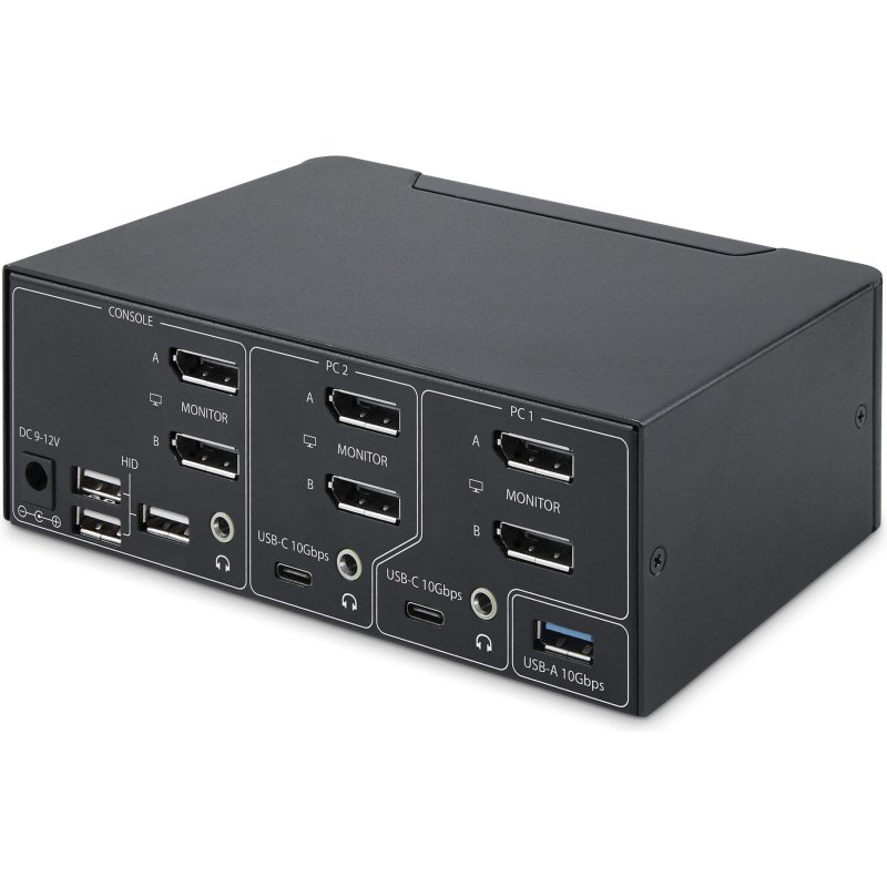 StarTech.com Switch KVM DisplayPort 2 Ports, 8K 60Hz / 4K 144Hz, DP 1.4, 2 Ports USB 10Gbps, 4 Ports USB HID, Commutateur KVM, Commutation par Touches de Raccourci, Conforme TAA