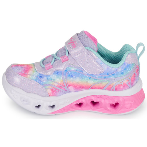 Skechers - FLUTTER HEART LIGHTS - Argenté / Rose / LED
