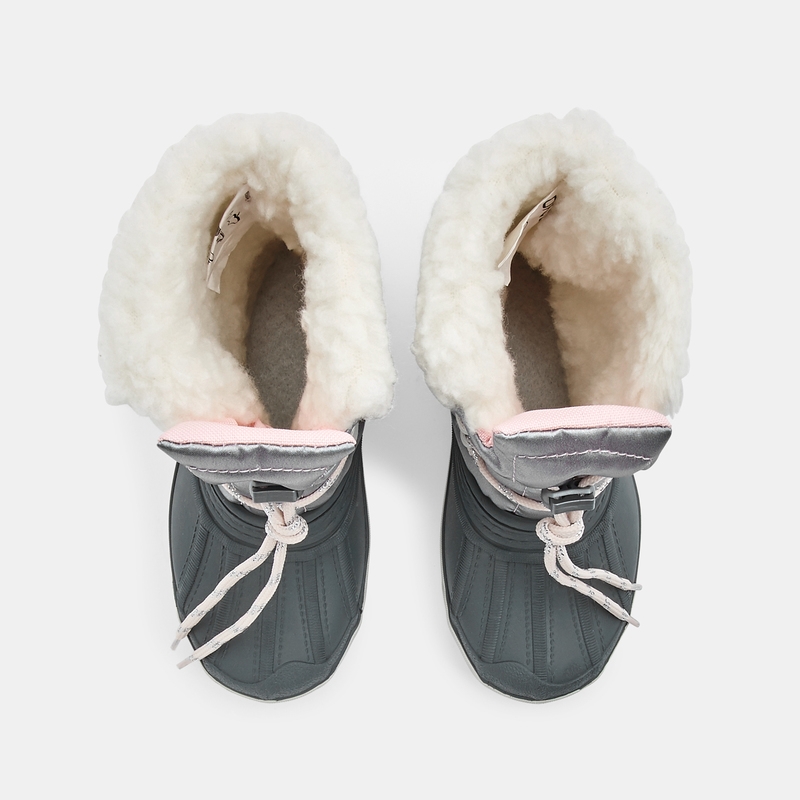 Bottes de neige métallisées grises fille