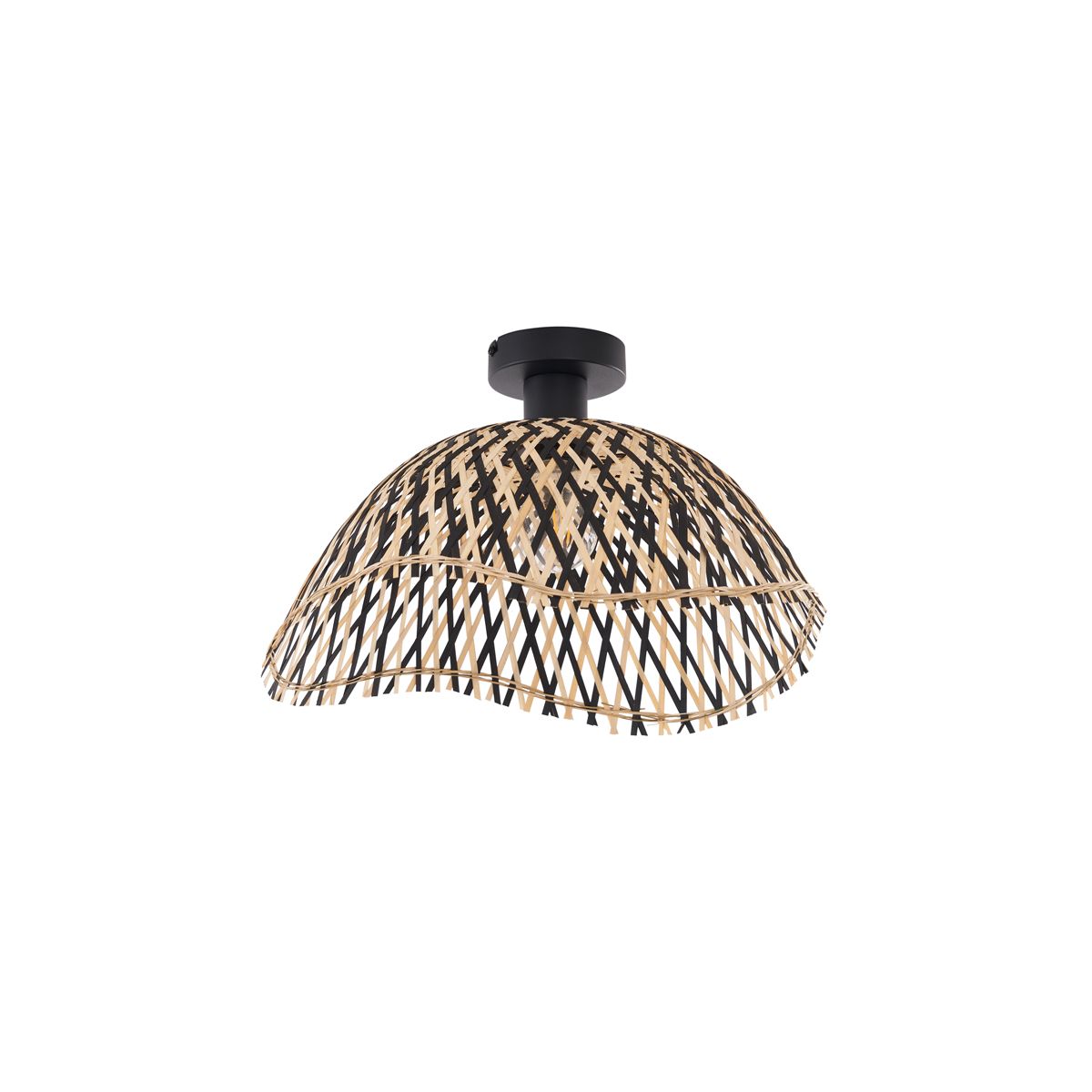 Art Deco plafondlamp zwart bamboe 40cm - Alka
