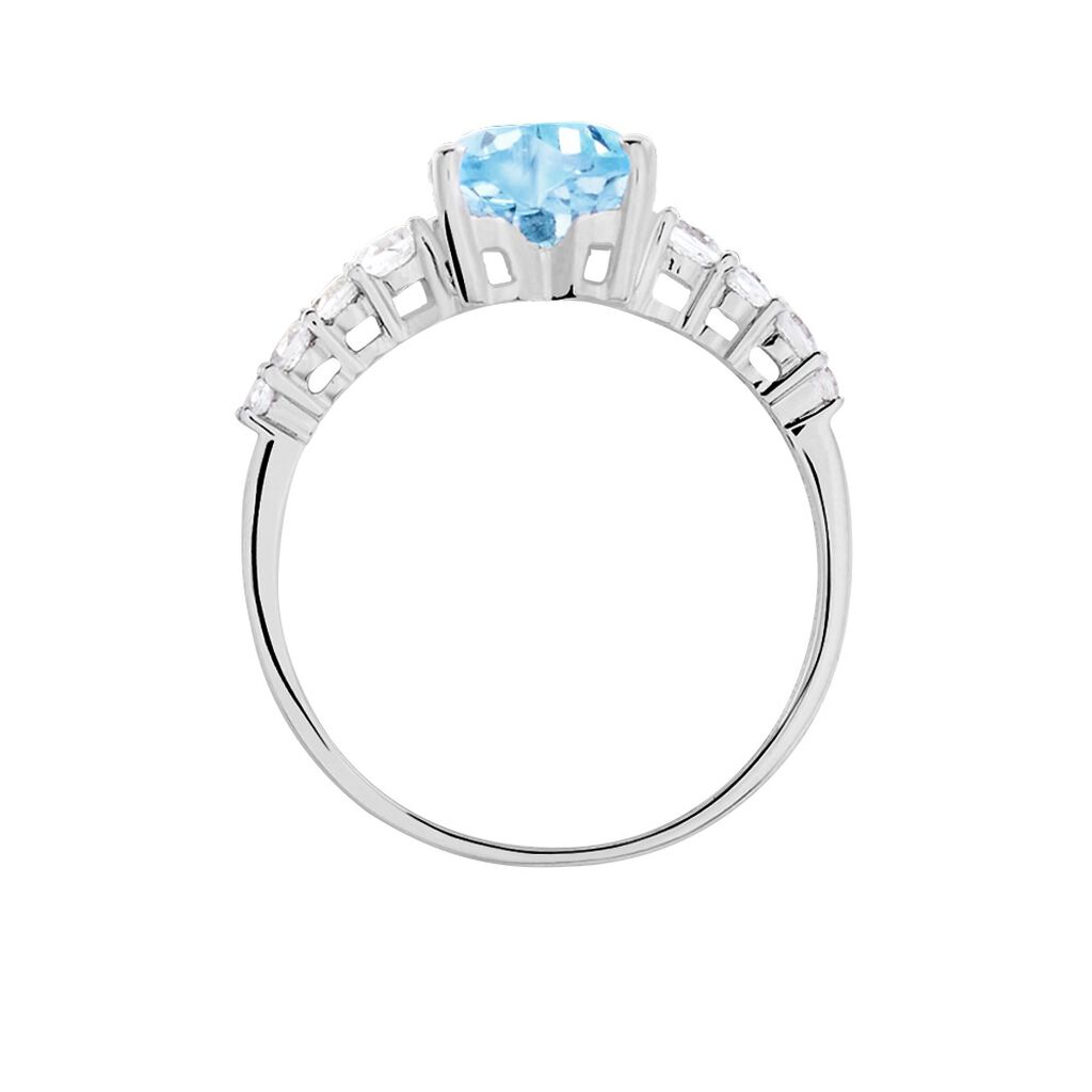 Bague Fany Or Blanc Topaze Et Oxyde De Zirconium