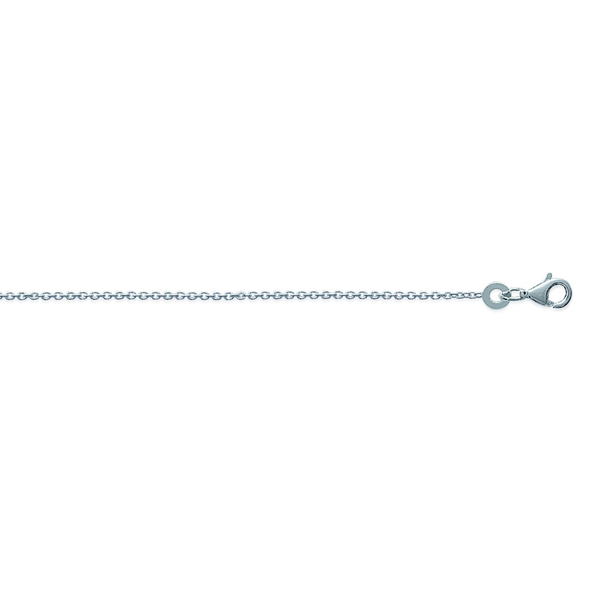 Chaine maille forçat en argent rhodié 45 cm