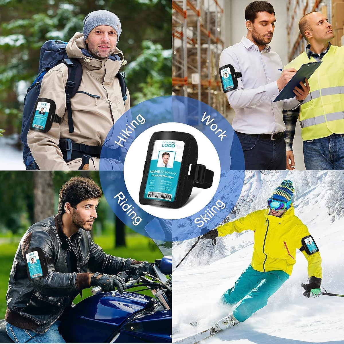 Vanntett armbåndskortholder