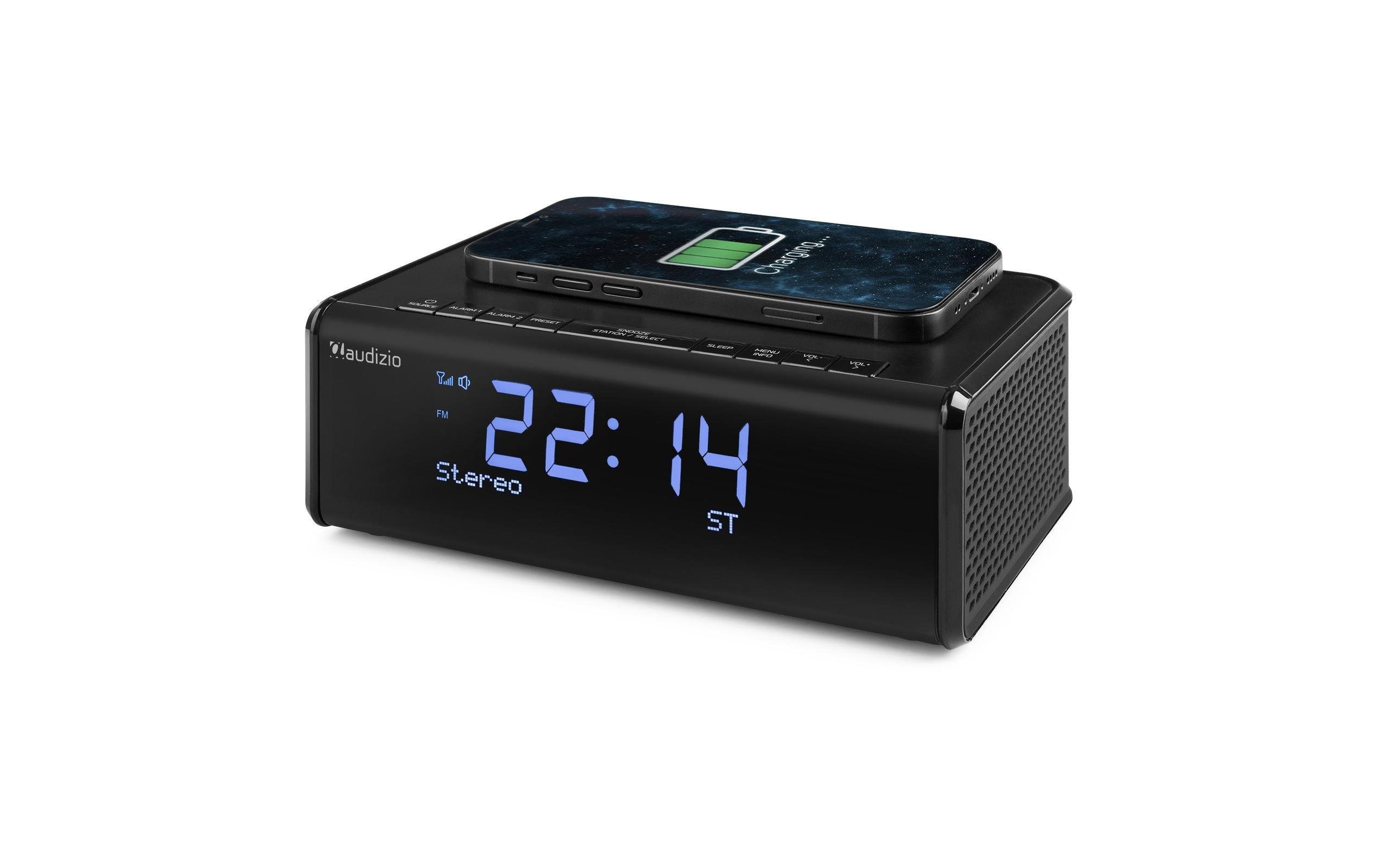 Radiowecker Cuneo SchwarzDAB+-Radiowecker mit kabelloser Aufladung