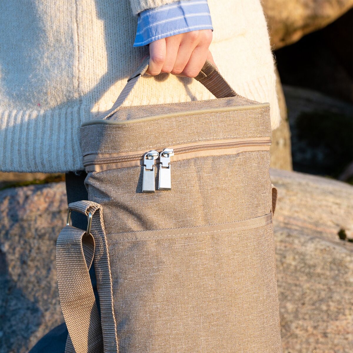 City høy kjølebag, beige