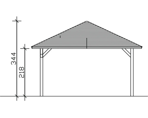 Gazebo SKAN WOOD Cannes maat 3 504 x 504 cm natuurlijk