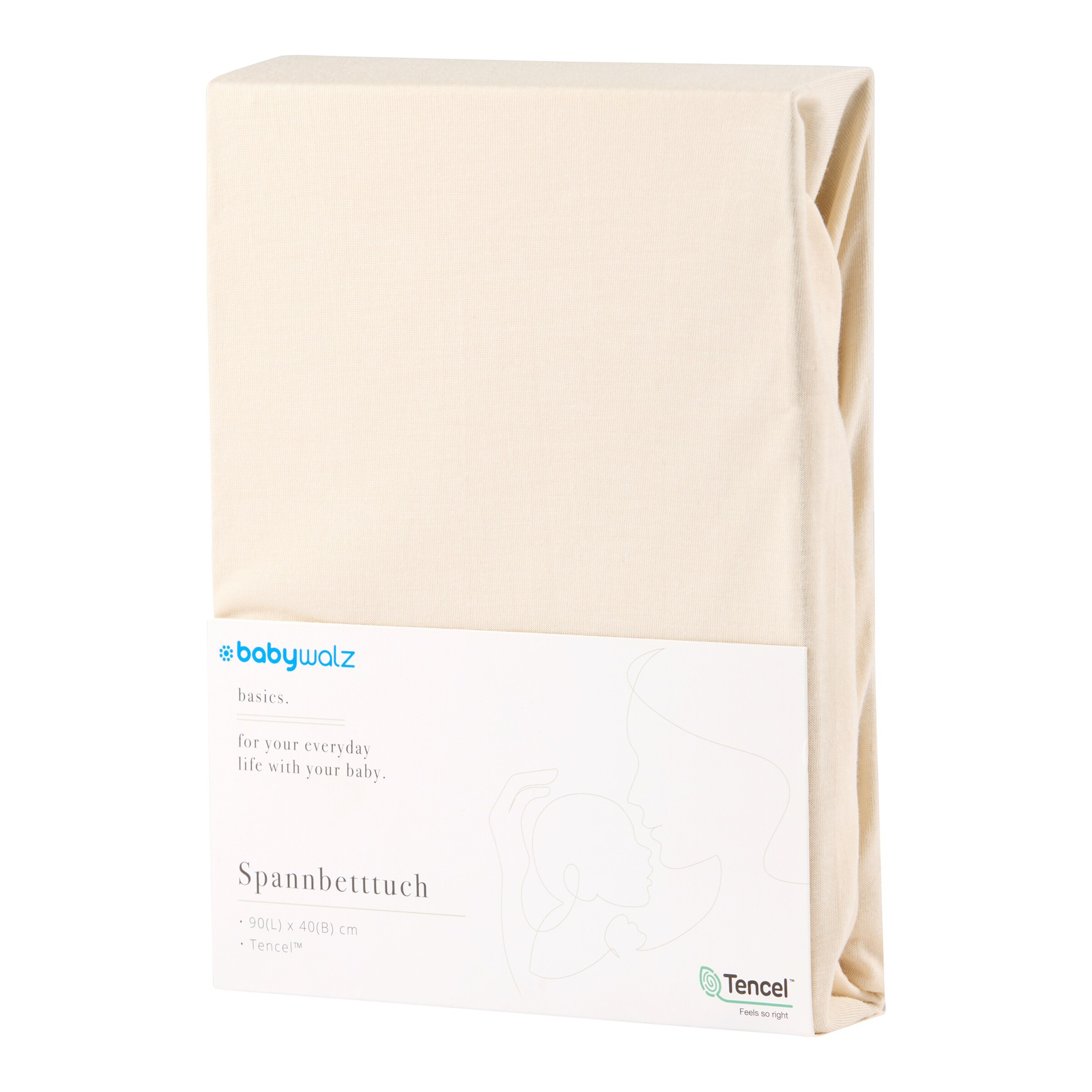 baby-walz - BASICS Spannbetttuch TENCEL™ 40x90 cm beige