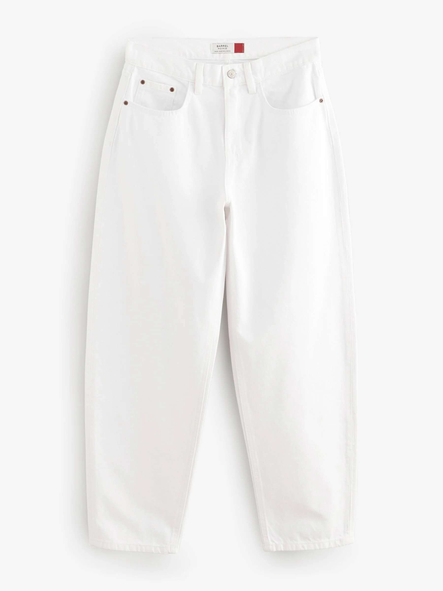 Wit - Jeans met ruime rechte pijpen