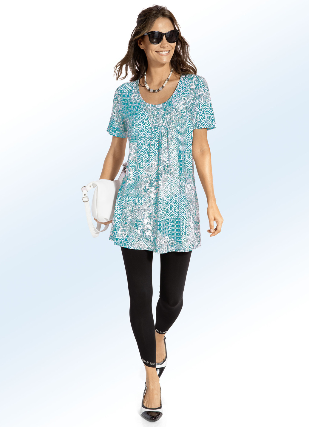 Longshirt mit Faltenlegung in 3 Farben
