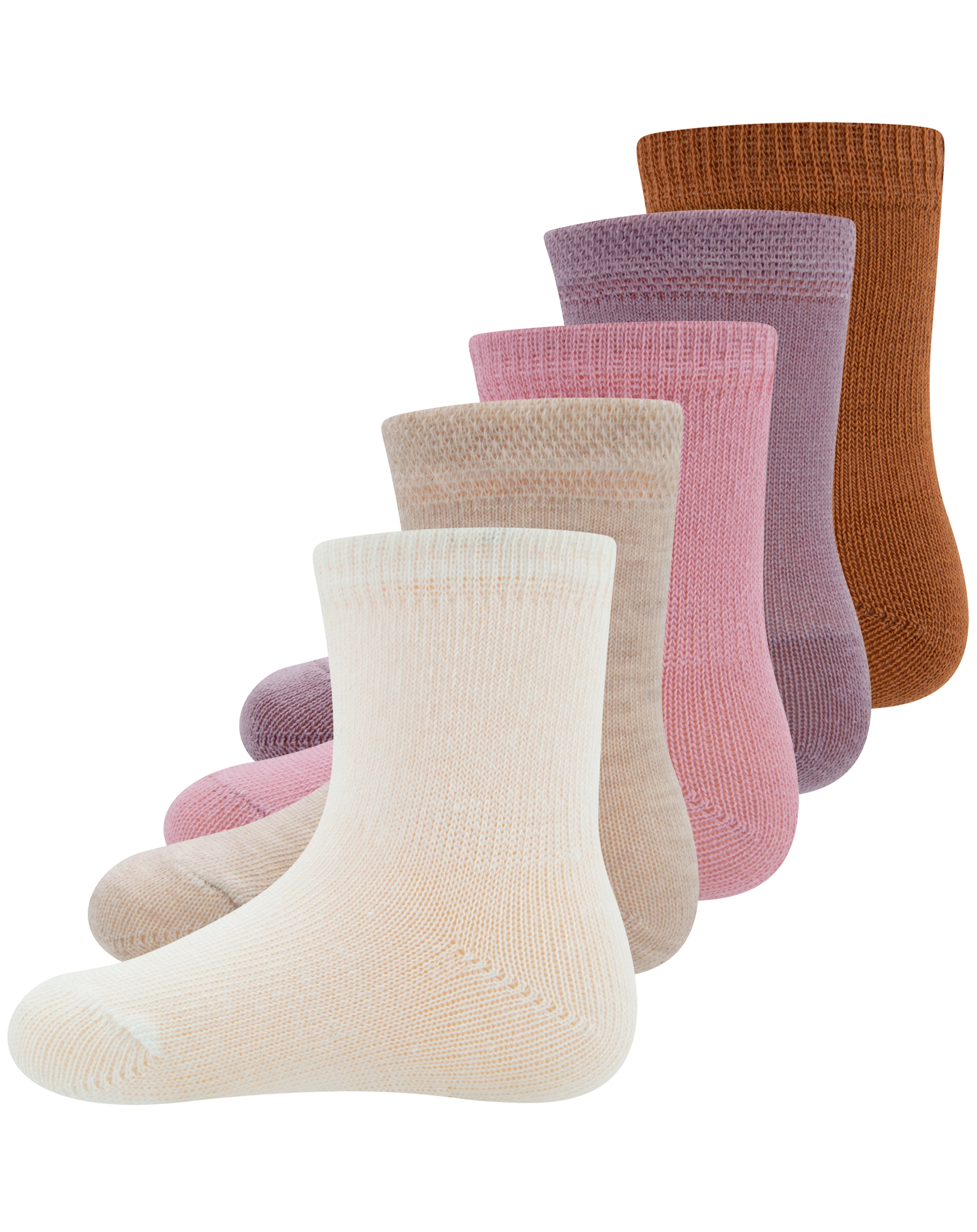 Socken Uni COLOUR 5er Pack in latte/natur/toffee/rosa