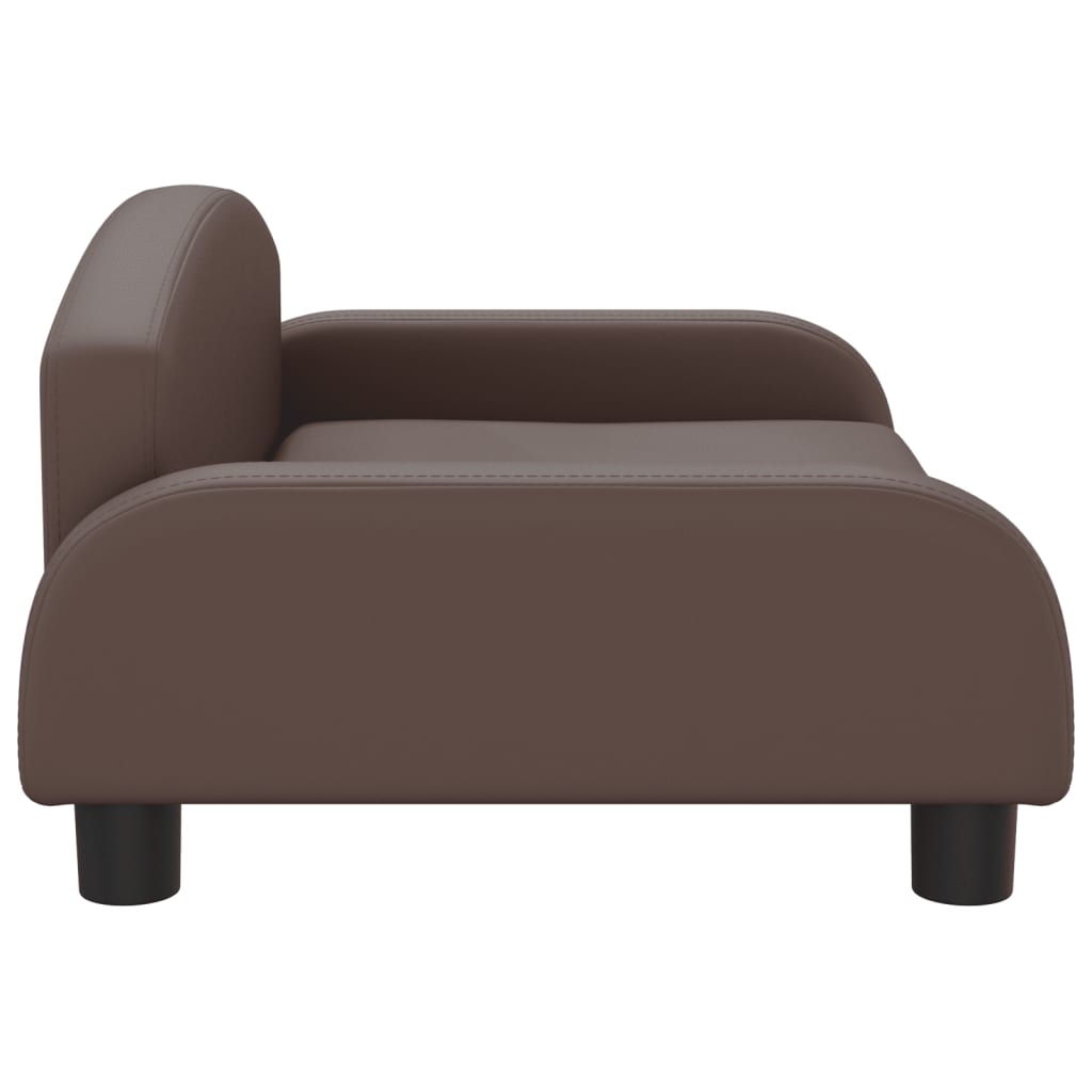 Cama para cães em couro sintético marrom vidaXL, 70x45x30 cm