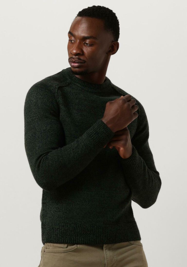 PME LEGEND groene pme legend trui r-neck heavy knit mixed yarn knit