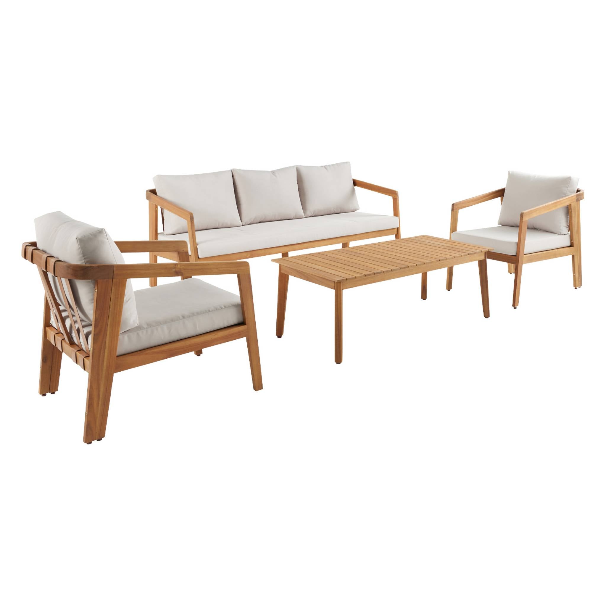 sweeek - Loungeset 5 persoons acaciahout